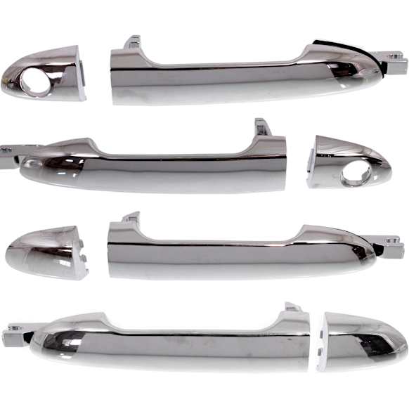 2009 Kia Spectra - Front and Rear, Driver and Passenger Side Chrome Exterior Door Handle, Front Driver and Passenger Side - With Key Hole; Rear Driver and Passenger Side - Without Key Hole, New Body Style, Sedan
