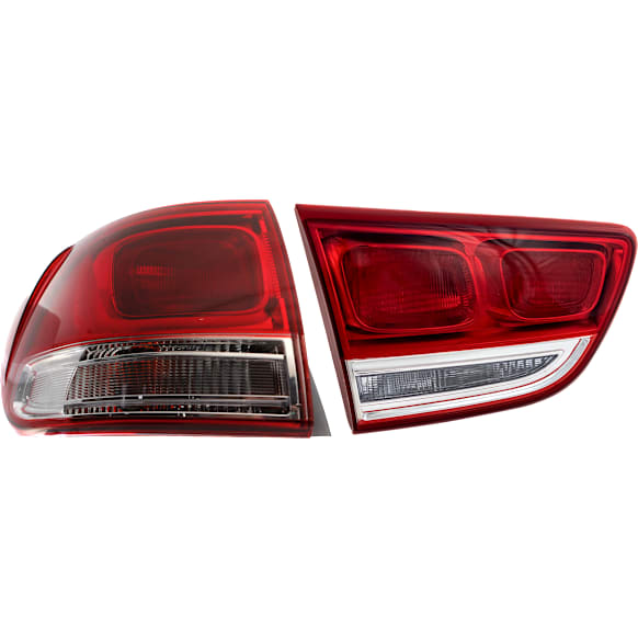 2016 Kia Sorento - Driver Side, Inner And Outer Halogen Tail Light, With bulb(s), Mounts on Body, Mounts on Liftgate, OE Replacement, CAPA Certified