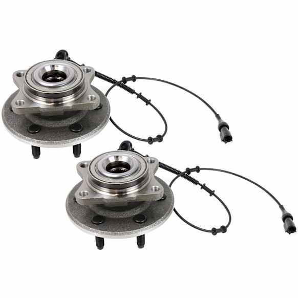 Rear, Driver and Passenger Side Wheel Hub, 6 Lugs, With Bearing, With Sensor