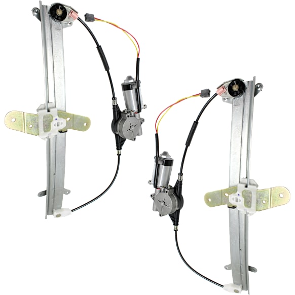 Front, Driver and Passenger Side Power Window Regulator, With Motor