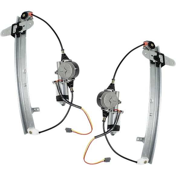 Rear, Driver and Passenger Side Power Window Regulator, With Motor