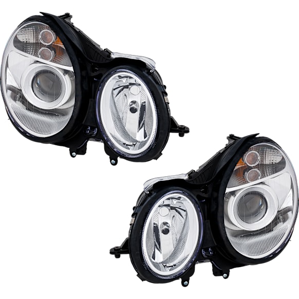 2006 Mercedes Benz E320 - Driver and Passenger Side Halogen Headlight, With bulb(s),  Chassis Code 211.026, OE Replacement, Sedan