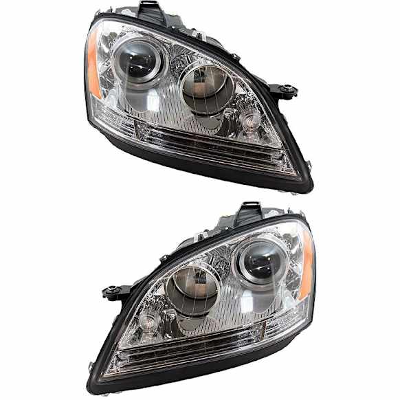 2007 Mercedes Benz ML320 - Driver and Passenger Side Halogen Headlight, With bulb(s), For Models Without Special Model "Grand Edition", Up to Chassis No. A 453758, OE Replacement