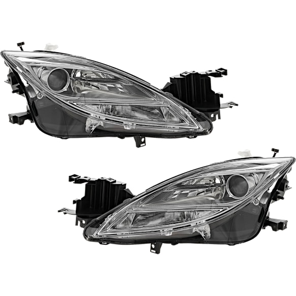 Driver and Passenger Side Halogen Headlight, Without bulb(s), OE Replacement