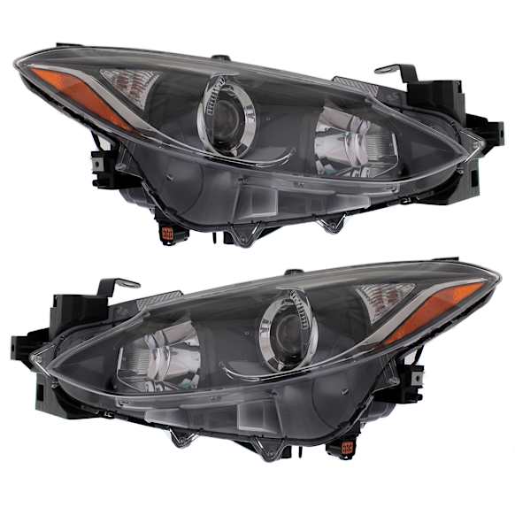 Driver and Passenger Side Headlights, with Bulbs, Halogen, without wiring harness