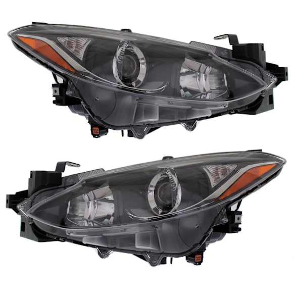 Driver and Passenger Side Headlights, with Bulbs, Halogen, without wiring harness, CAPA Certified