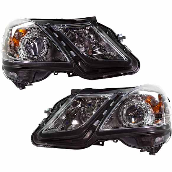 2010-2013 Mercedes Benz E350 - Driver and Passenger Side Halogen Headlights, With bulb, (Sedan, Without Corner Light)/Wagon, For Models Without HID Option, Without Premium Package, CAPA Certified