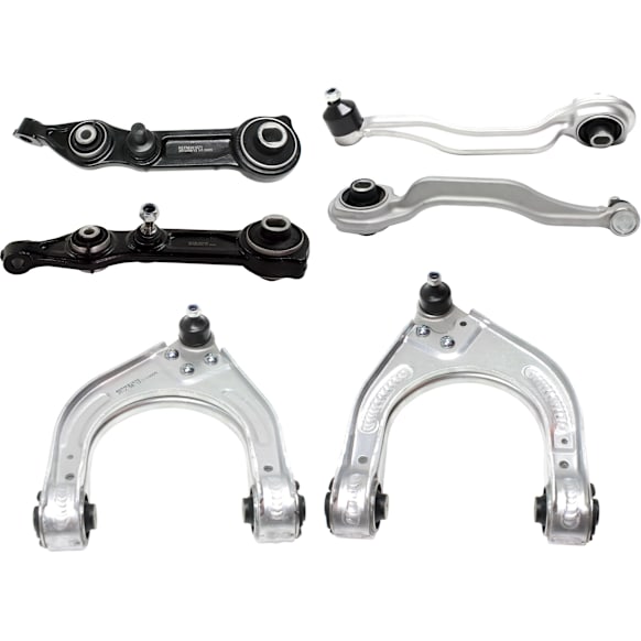 Front, Driver and Passenger Side, Upper and Lower Control Arm