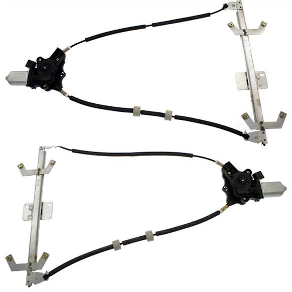 Rear, Driver and Passenger Side Power Window Regulator, With Motor