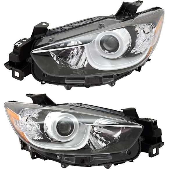 Driver and Passenger Side Headlights, without Bulbs, Halogen, For Models without HID Option