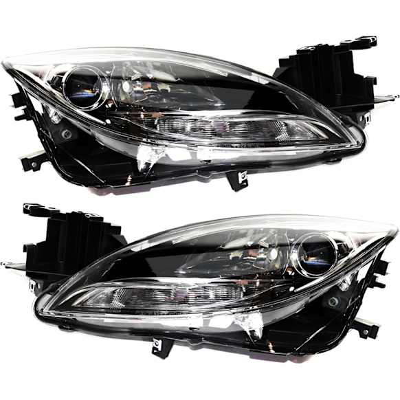 2011-2013 Mazda 6 - Driver and Passenger Side Halogen Headlight, Without bulb(s), OE Replacement,, CAPA Certified