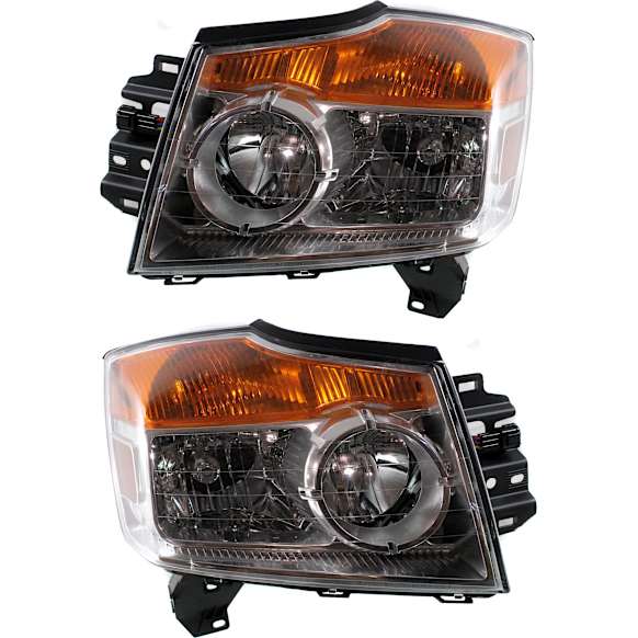 2009 Nissan Armada - Driver and Passenger Side Halogen Headlight, With bulb(s), OE Replacement, CAPA Certified