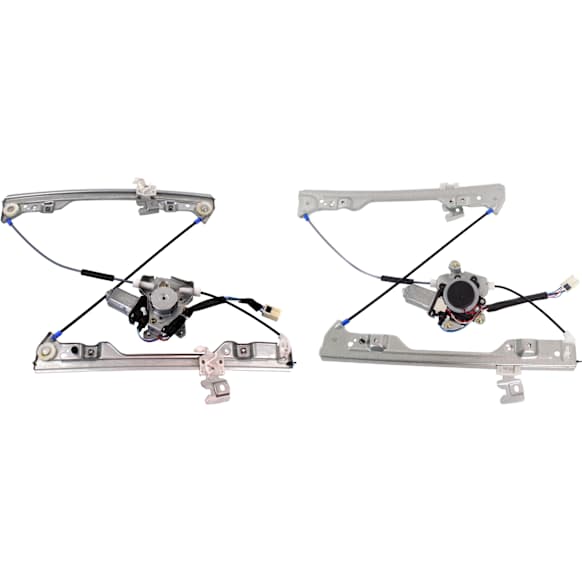 Front, Driver and Passenger Side Power Window Regulator, With Motor