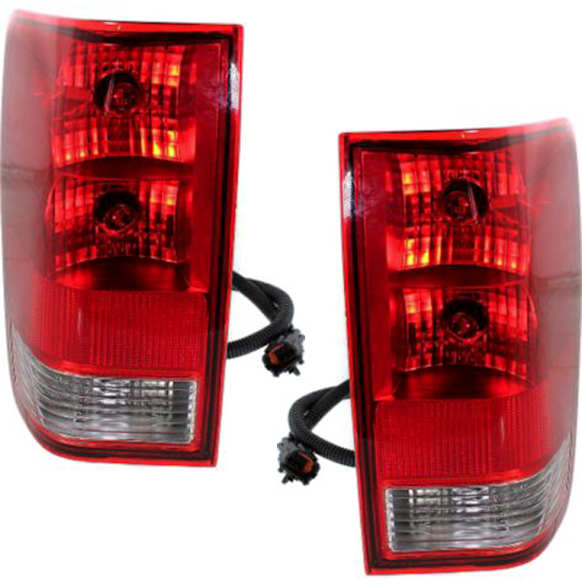 2004-2015 Nissan Titan - Driver and Passenger Side Tail Lights, with Bulbs, Halogen, For Models Without Utility Compartment