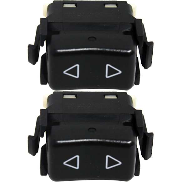 Front, Driver and Passenger Side Window Switches, Black, 1-Button