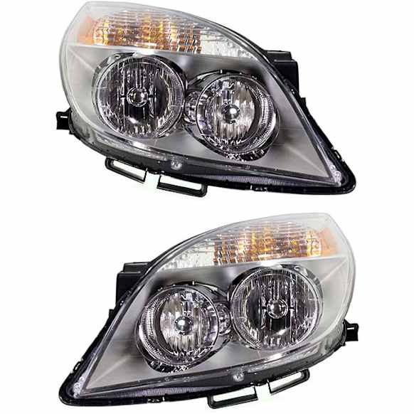 2007 Saturn Aura - Driver and Passenger Side Halogen Headlight, With bulb(s), Production Date Up To April 11 2007, OE Replacement