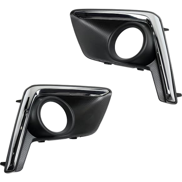 Front, Driver and Passenger Side Fog Light Trims, Textured Black