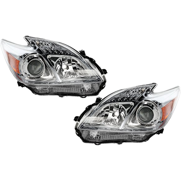 2011 Toyota Prius - Driver and Passenger Side Halogen Headlight, Without bulb(s), OE Replacement