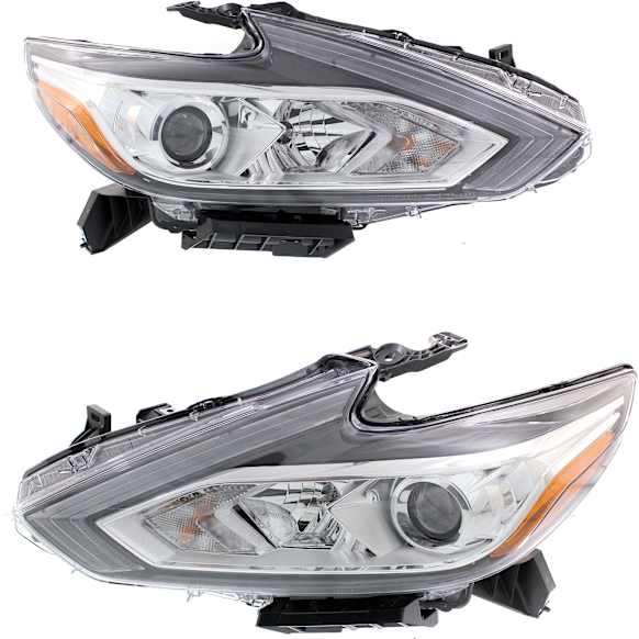 2017 Nissan Altima - Driver and Passenger Side Halogen Headlight, With bulb(s), For Models Without Daytime Running Light, OE Replacement