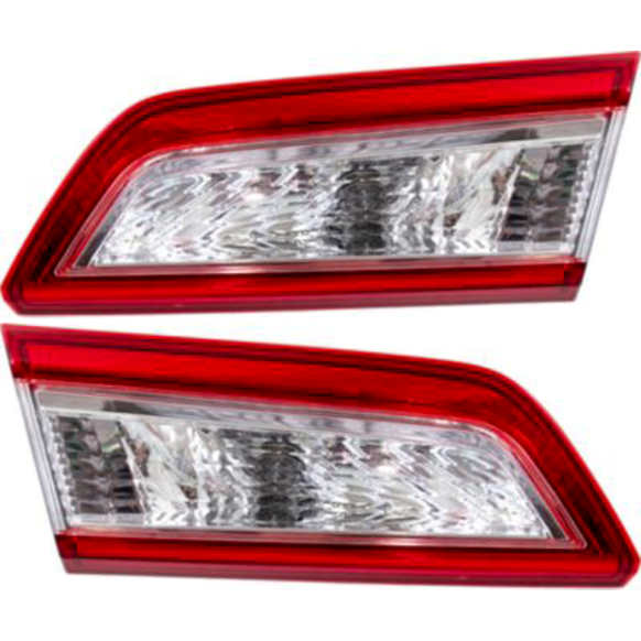 Driver and Passenger Side Tail Lights, with Bulbs, Incandescent, Mounts on Trunk Lid, CAPA CERTIFIED