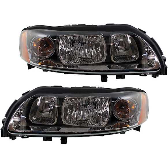 2005-2009 Volvo S60 - Driver and Passenger Side Halogen Headlight, With bulb(s), OE Replacement