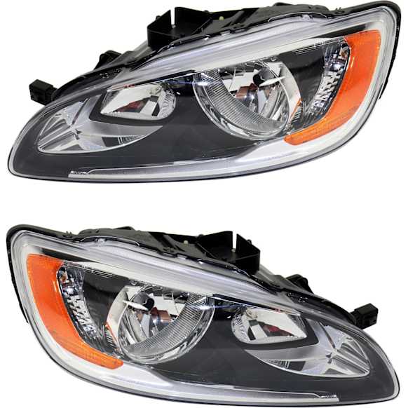 2015 Volvo S60 - Driver and Passenger Side Halogen Headlight, With bulb(s), OE Replacement