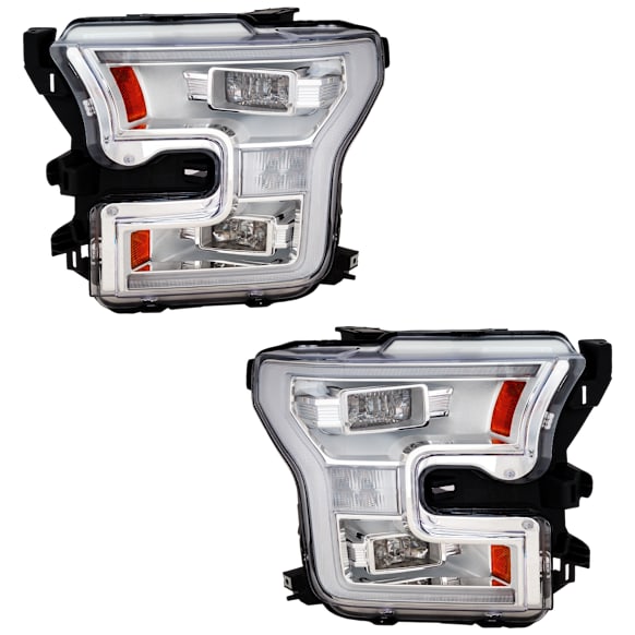 Driver and Passenger Side LED Headlight, With bulb(s), OE Replacement,, CAPA Certified