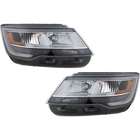 Driver and Passenger Side Headlights, without Bulbs, Halogen/LED, Production Date to April 4 2018, without LED Signature Lighting