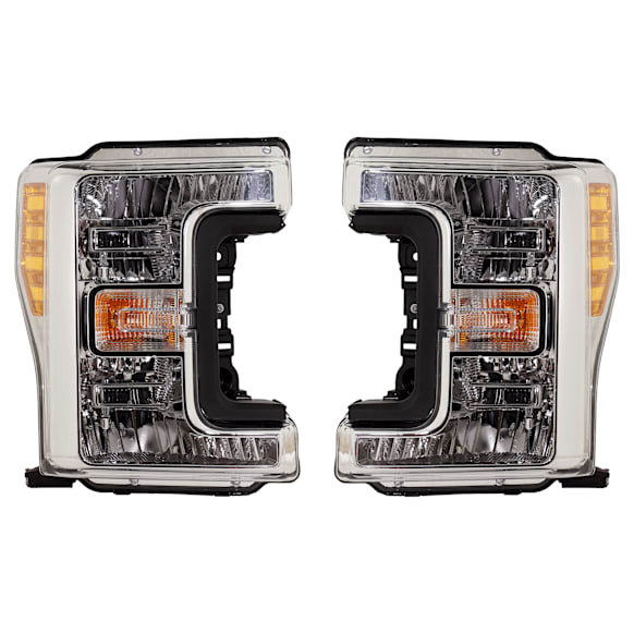 2017 Ford F-350 Super Duty - Driver and Passenger Side Halogen Headlight, With bulb(s), Extended Cab Pickup, OE Replacement