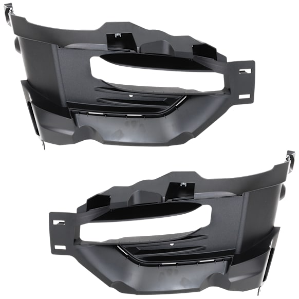 Front, Driver and Passenger Side Fog Light Trims, Textured Black, CAPA Certified