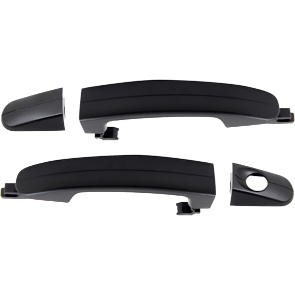 Front, Driver and Passenger Side Exterior Door Handles, Textured Black, Driver Side - With Key Hole; Passenger Side - Without Key Hole