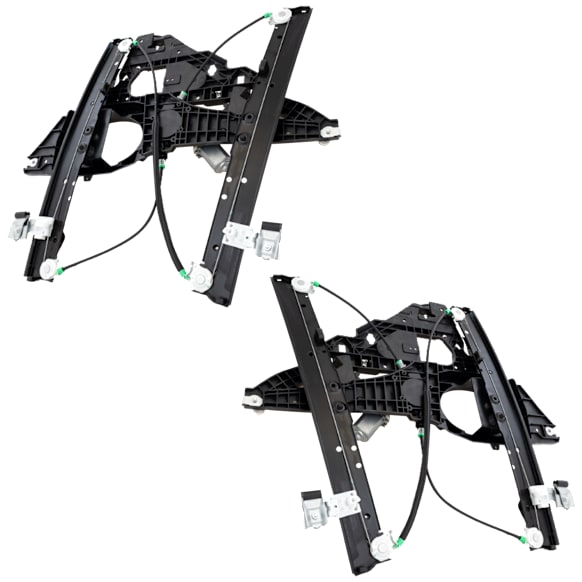 Front, Driver and Passenger Side Power Window Regulators, with Motors, 8-Pin Connector