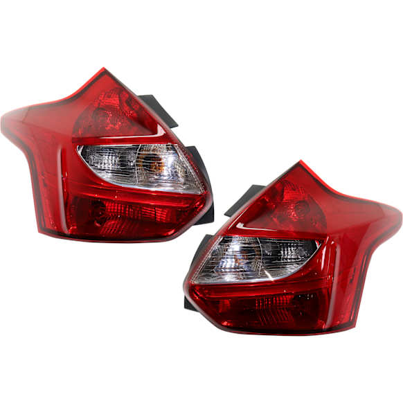 Driver and Passenger Side Tail Lights, with Bulbs, Halogen, 4-Door, Hatchback, CAPA Certified