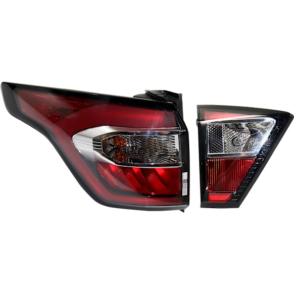 Passenger Side, Inner and Outer Tail Lights, with Bulb, Halogen, Premium type, CAPA Certified