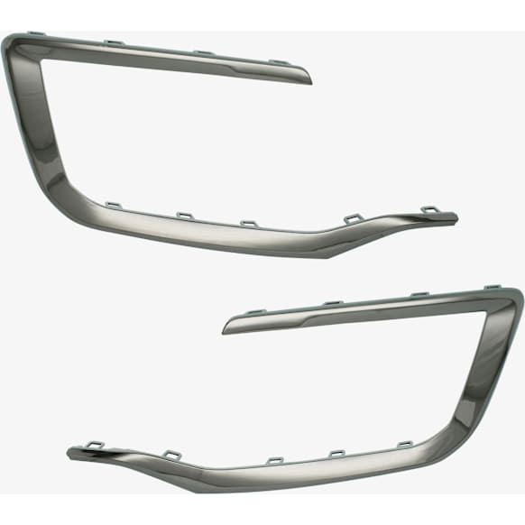 Front, Driver and Passenger Side Bumper Trims, Chrome