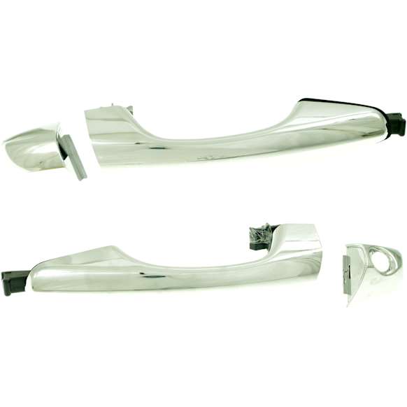 2013-2018 Hyundai Santa Fe Sport - Front, Driver and Passenger Side Exterior Door Handles, Chrome, Driver Side - With Key Hole; Passenger Side - Without Key Hole