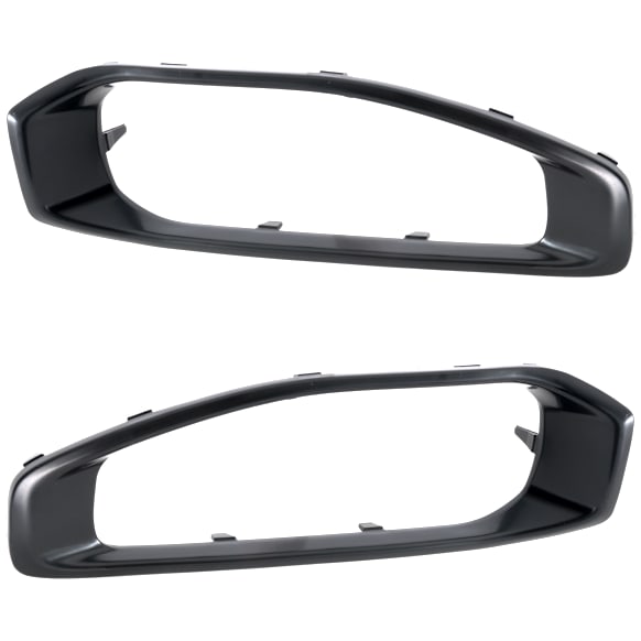 Front, Driver and Passenger Side Bumper Trims, Black, For Models with Molded Type Bumper