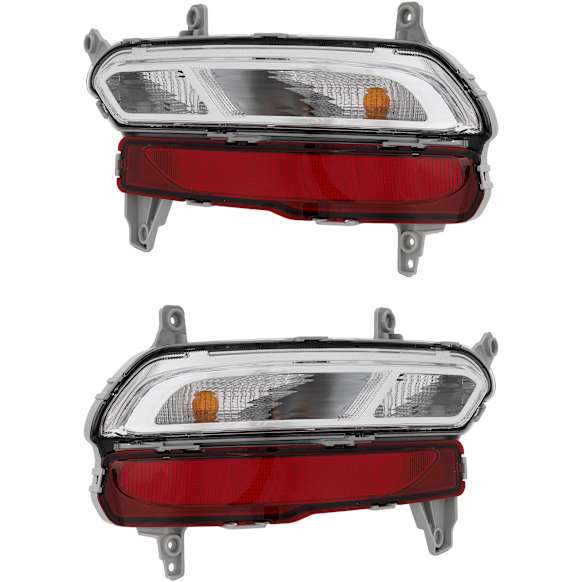 Driver and Passenger Side Back Up Lights, With bulb(s), Halogen, Clear & Red Lens