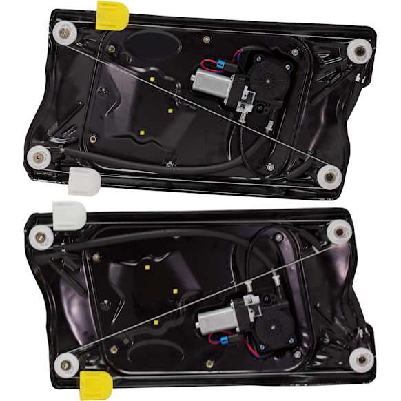 Front, Driver and Passenger Side Power Window Regulator, With Motor