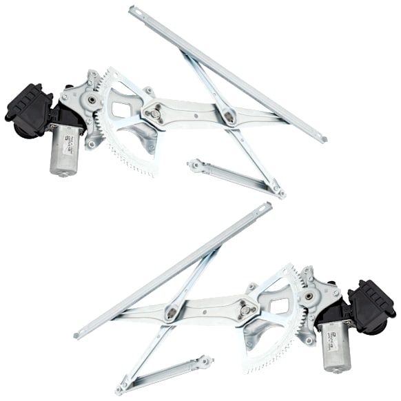 Front, Driver and Passenger Side Power Window Regulator, With Motor