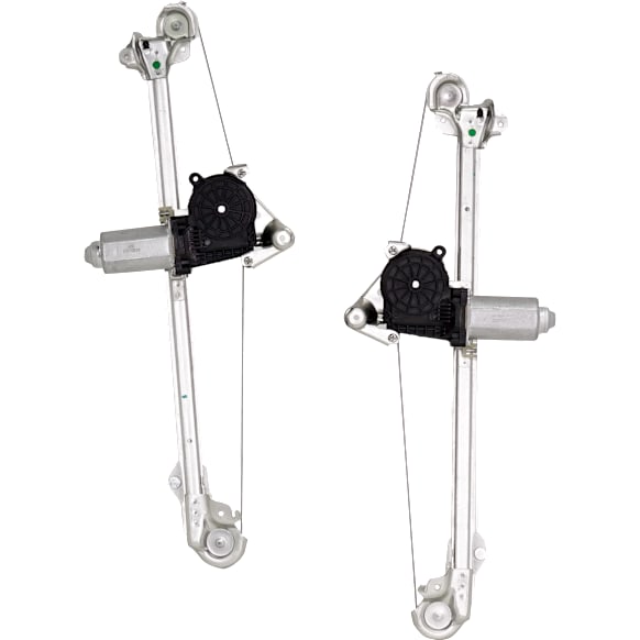 Rear, Driver and Passenger Side Power Window Regulator, With Motor