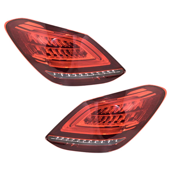Driver and Passenger Side LED Tail Light, With bulb(s), OE Replacement, Sedan