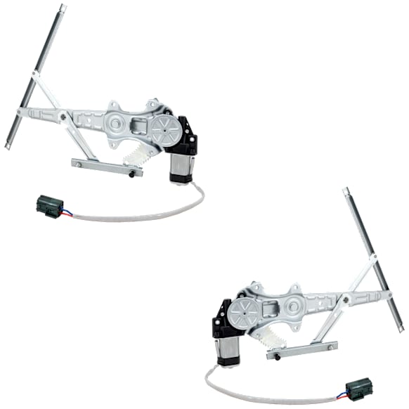 Rear, Driver and Passenger Side Window Regulators, Power, With Motor
