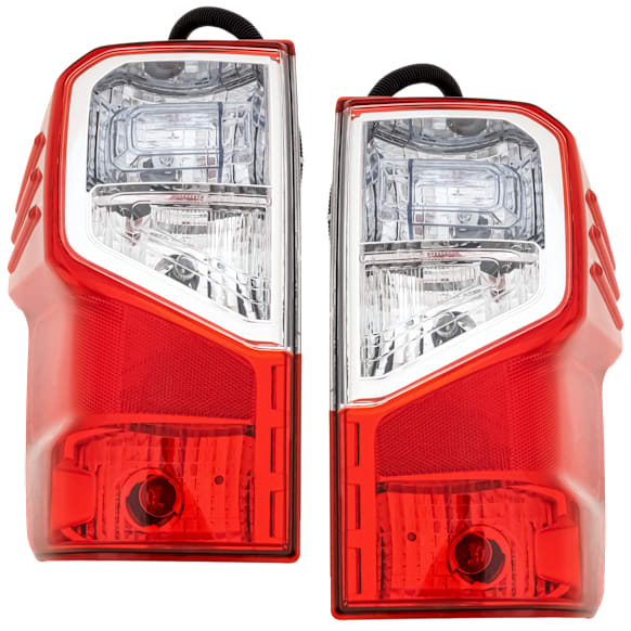 2019 Nissan Titan PRO-4X - Driver and Passenger Side LED Tail Light, With bulb(s),  For Models With Rear Outlet, OE Replacement, Extended Cab Pickup