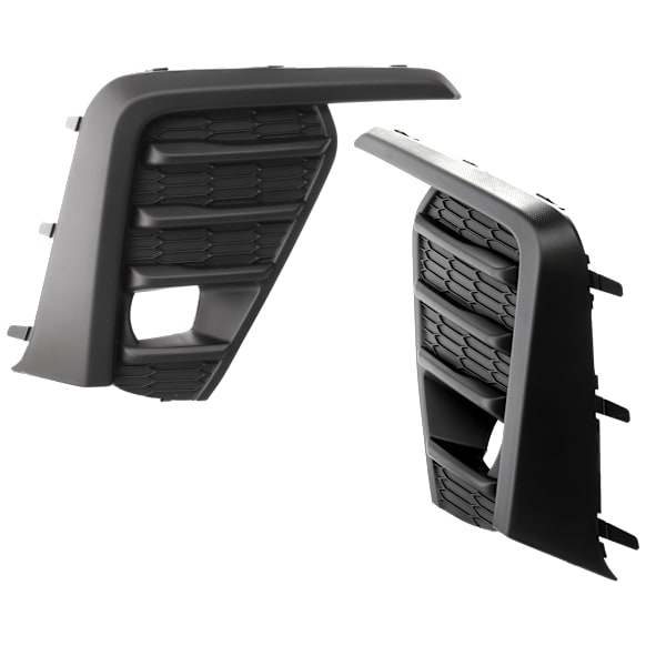 Front, Passenger Side Fog Light Trims, Textured Black