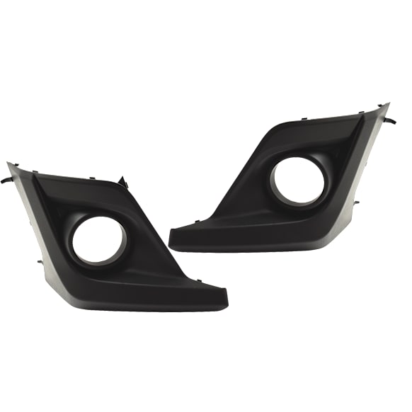 Front, Driver and Passenger Side Fog Light Trims, Textured Black, For Models With Fog Lights