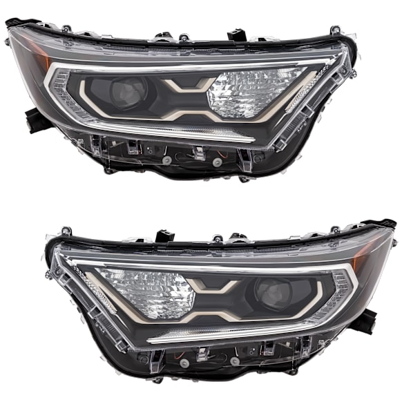 Driver and Passenger Side Headlights, without Bulbs, LED, For Models without Adaptive Headlights, CAPA Certified