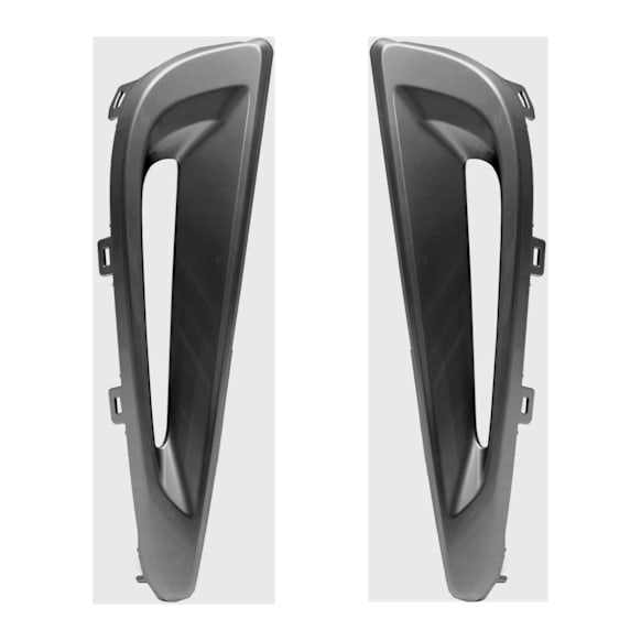 Front, Driver and Passenger Side Fog Light Trims, Silver, For Models With Daytime Running Light