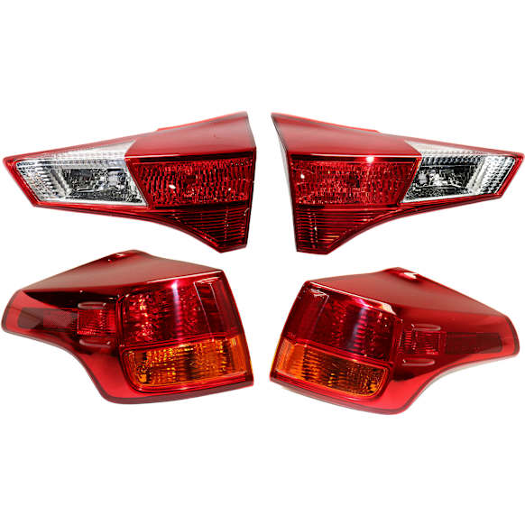 2013 Toyota RAV4 - Driver and Passenger Side, Inner and Outer Halogen Tail Light, Without bulb(s), Mounts on Body and Liftgate, Japan Built Vehicle, OE Replacement, CAPA Certified