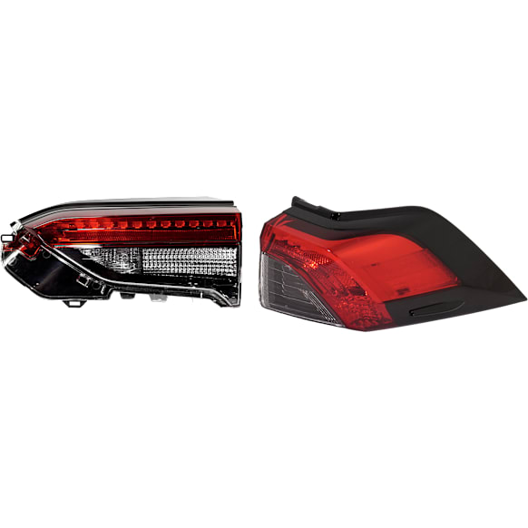 2019-2024 Toyota RAV4 - Passenger Side, Inner and Outer Inner - Halogen/LED; Outer - LED Tail Light, With bulb(s), OE Replacement